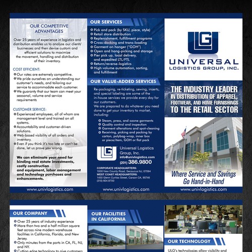 Create the next single-page advertising brochure for Universal Logistics Group Design by sercor80