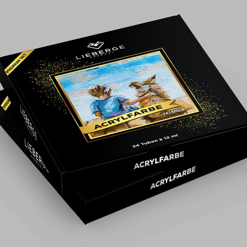 Creative packaging design for acrylic painting Design by Qalandar