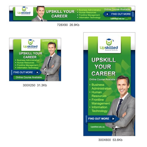 New Awesome Banner Ad Design for Upcoming Education Provider Upskilled (Possibility future on-going work) Design by designxyz