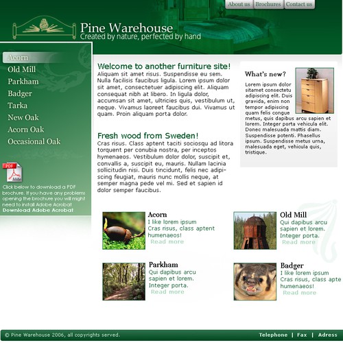 Design of website front page for a furniture website. Design por SaturnFirefly