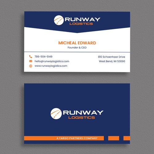 Runway Logistics Business Card Design by moshiur008