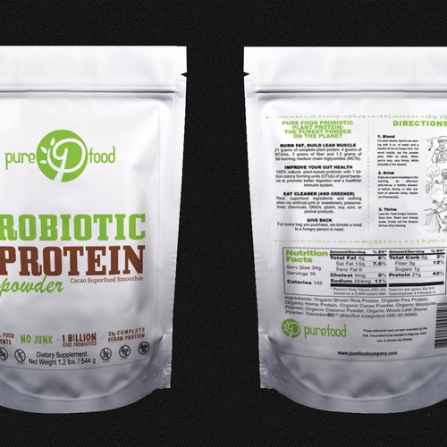 Diseño de Guaranteed Winner! - Design a Simple, Typography-driven Product Label for Our Healthy Protein Powder de gabson