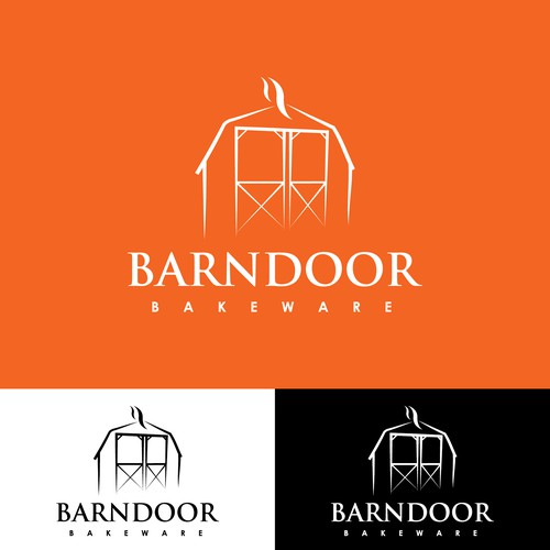 Create a "cool rustic" styled logo of a Barn Door for Barn Door Bakeware Logo Design by Studio644