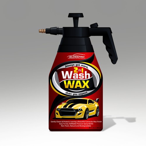 Glosspro "2 in 1 Car Wash and Wax" (Waterless Carwash)  Label Design réalisé par Yeni Rostislav