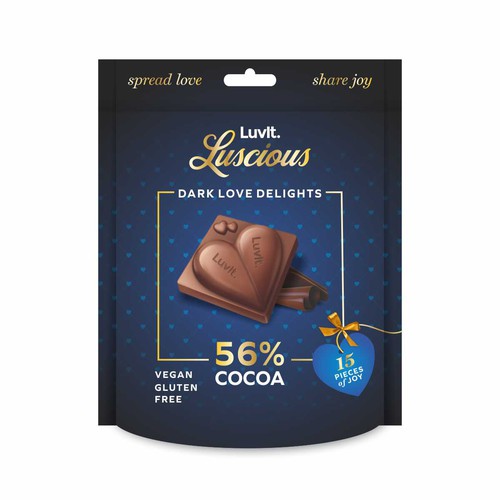 Design a standout label for a Premium Chocolate Homepack Réalisé par Darka V