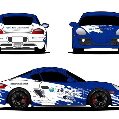 Create a clean looking marketing / track car wrap concept for a technology / telecom company Design by rizadeli