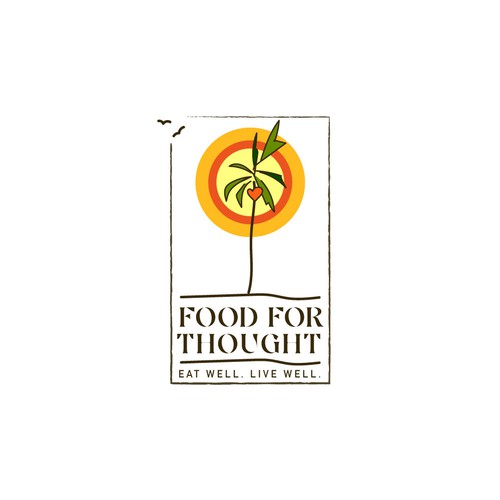 Fresh, Playful Island-Inspired Logo for Food For Thought – Organic Café & Market in the Florida Keys Design by m210297