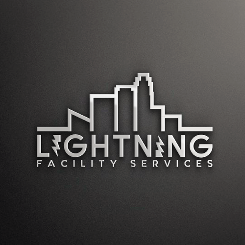 Cool logo using a lightning bolt for commercial maintenance/cleaning company. Design by HadiArts
