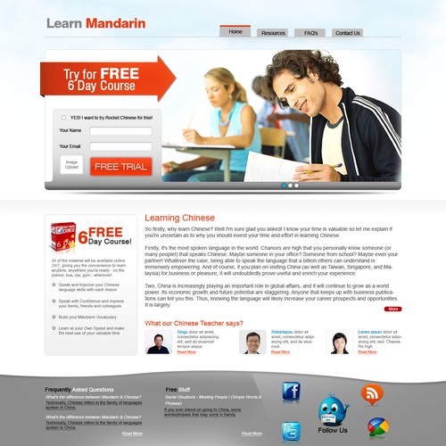 Create the next website design for Learn Mandarin Design por shakir1986