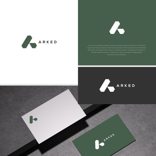 Logo and brand design for Arked Oy Design by plyland