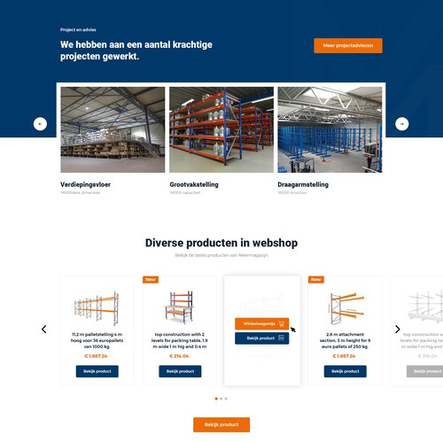 Creative website templates for a leading pallet racks company_ Meermagazijn Design by Aj3664