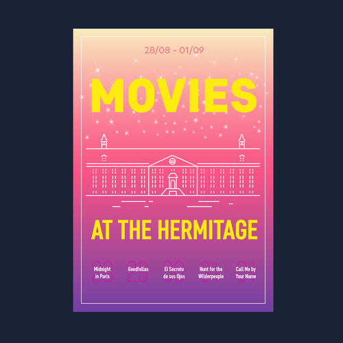 Fun, colorful and laid-back poster for outdoor film festival in historical Amsterdam Diseño de ppriess