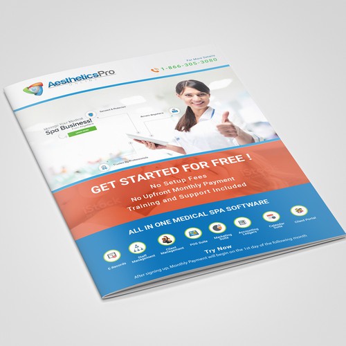 Design by H_IMAM titled "Aesthetics Pro One Page Advertisement"