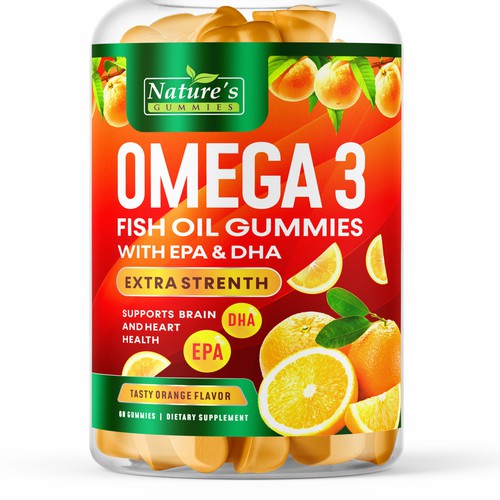 Tasty Omega 3 Fish Oil Gummies Design needed for Nature's Gummies-ontwerp door GenScythe