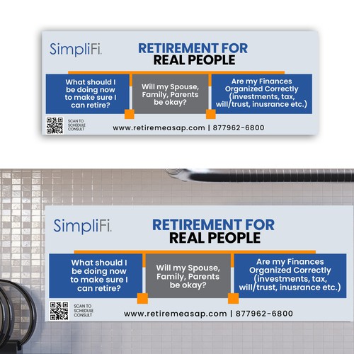 Design a cool banner for our retirement company Design by M Square Designs