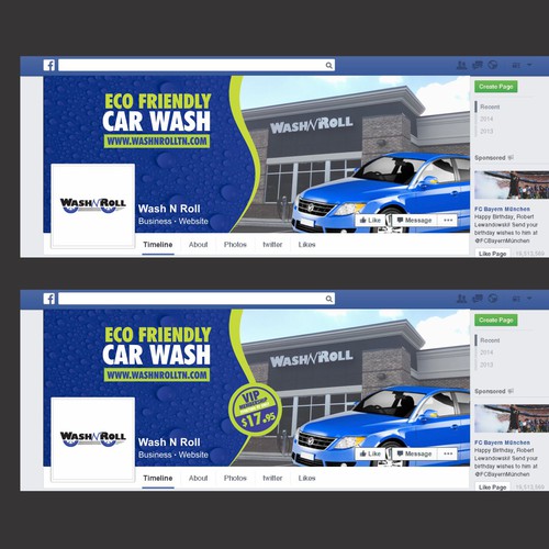Green car wash facebook cover |concursos de Portada de Facebook | 99designs