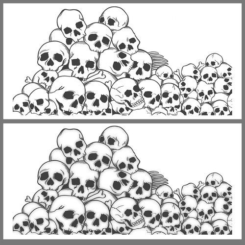 pile of skulls tattoo