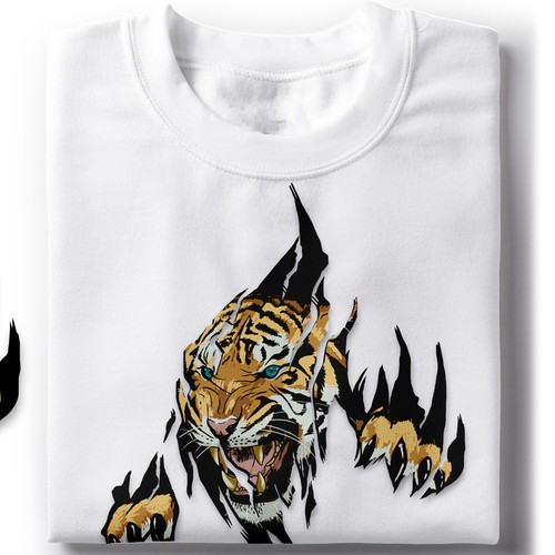 Unique tiger and claw tshirt design - design for us long term, T-shirt  contest