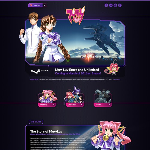 Create a Homepage Design for Japanese Visual Novel Muv-Luv! Design by Floating Baron