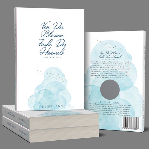 "Of the Blue Color of The Sky": Book cover for a collection of poems on themes such as loss, love, childhood and hope Design by BeyondImagination