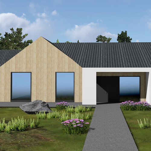 Front elevation of house Design by Alvis Kvertus