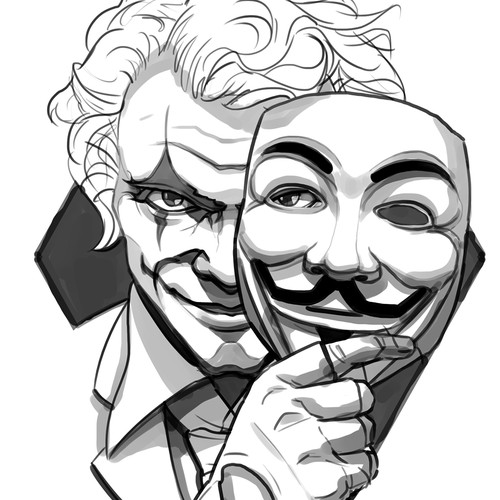 Tattoo Designs - Joker Anonymous Diseño de Aleksey Tsvik