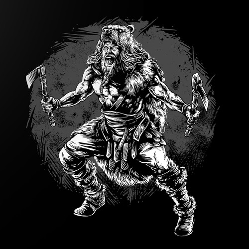 Create the design for the "Berserker" t-shirt Diseño de wargalokal