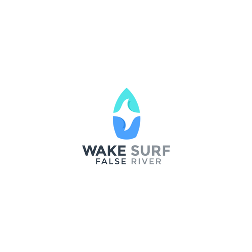 Edgy/sophisticated wake surf logo for a female/male group of wake surfers that embody a luxury life. Nothing predictable Design by Pixabee™