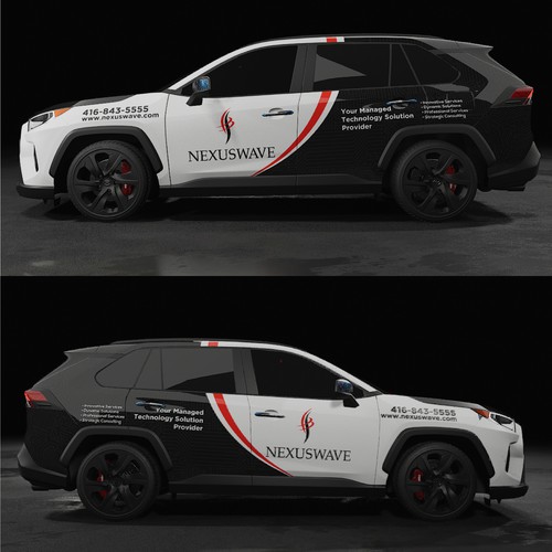 futuristic technology vehicle wrap for IT solutions company. Design by icon89GraPhicDeSign