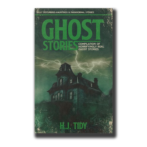 Retro style Ghost Stories eBook cover. Design by D-F-A