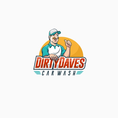 Car Wash Mascot with Logo Diseño de Konyil.Iwel