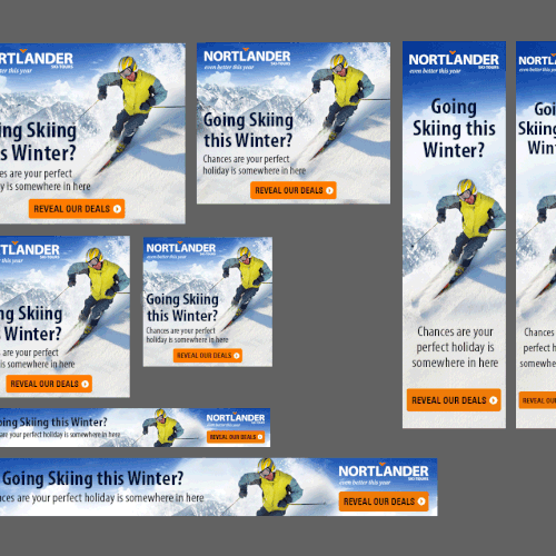 Inspirational banners for Nortlander Ski Tours (ski holidays) デザイン by T Creative