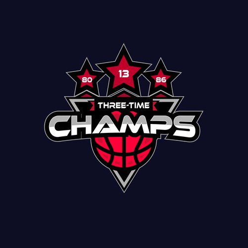 Basketball Logo for Team 'Three-Time Champs' - Your Winning Logo Featured on Major Sports Network Design by BRANDIT+