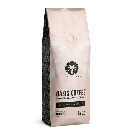 OASIS CAFE COFFEE BEAN PACKAGING DESIGN Design by A2 DESIGN®