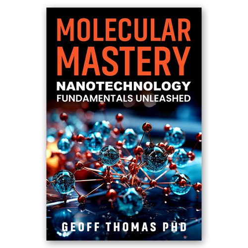 Create an eye-catching design for a first time author on the topic of nanotechnology. Diseño de Pixcellent