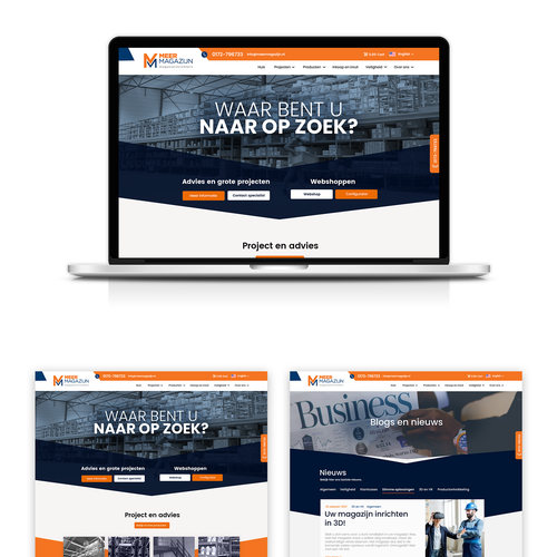 Creative website templates for a leading pallet racks company_ Meermagazijn Design réalisé par Technology Wisdom