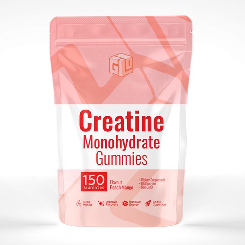 Bag Design for Creatine Monohydrate Gummy brand Design by JamPasir