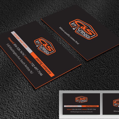 We are an asphalt paving company  card with character, style, stands out from everyone nothing bland no white ,add stuff Design réalisé par SUJAN SARDER