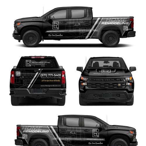 Sophisticated truck wrap for a Design and Build Home Renovation Company Design by Nadun Prabodana