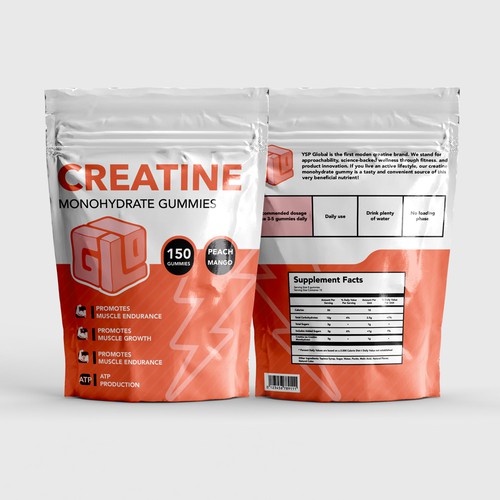 Bag Design for Creatine Monohydrate Gummy brand Design by MeDesign✦