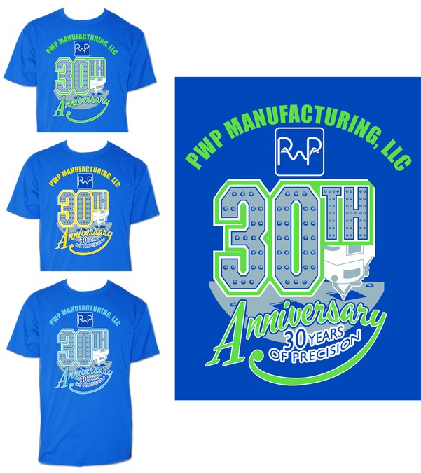 Design a 30th Anniversary t-shirt for PWP Manufacturing | T-shirt contest