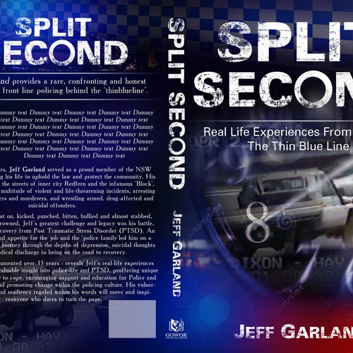 Creating an impactful cover design for my first book - 'Split Second' about my policing experiences Design by GSPDesigns