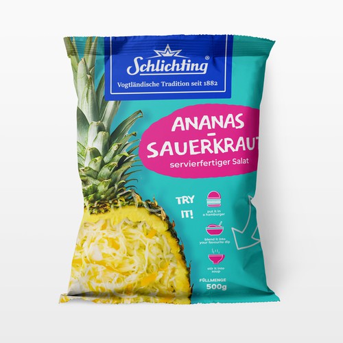 Stayin alife - Refresh an old fashion package for Salad with Sauerkraut, Pineapple and Apple Design réalisé par gingko