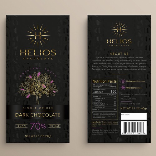 Design di Design chocolate bar packaging for a Premium bean to bar Chocolate business di O!shine-design