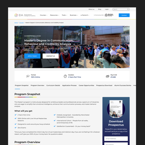 Design di Super engaging webpage for a groundbreaking Master's Degree Program di inznan