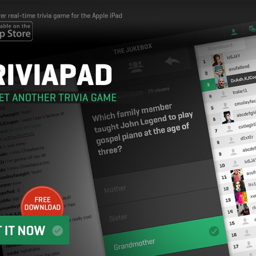 Create a banner ad for the Triviapad iPad app Design by Stanojevic