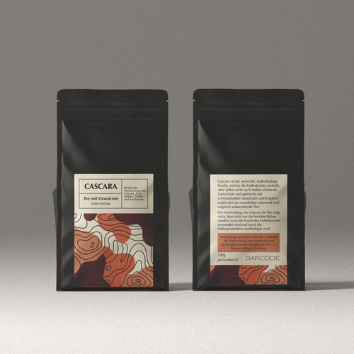 Cascara tea label Design by just.chaosofart