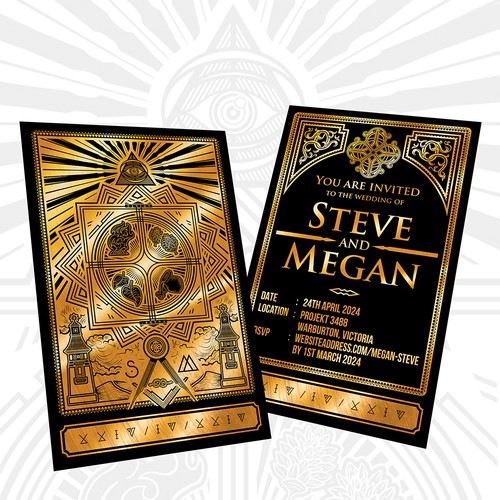 Dark Tarot-inspired Wedding Invitation Design by Abelina Cantika