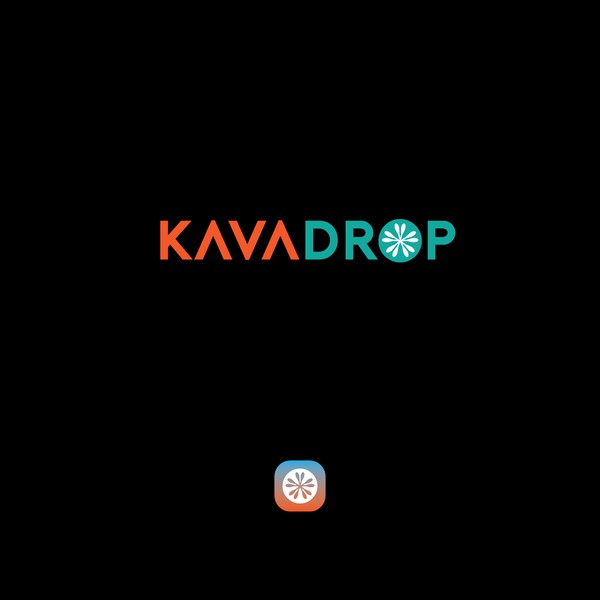 KavaDrop is a Bold fun logo for Kava Kava shipping and distribution company