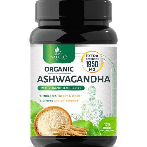 Natural Ashwagandha Capsules Design Needed for Nature's Nutrition Design réalisé par Wfemme